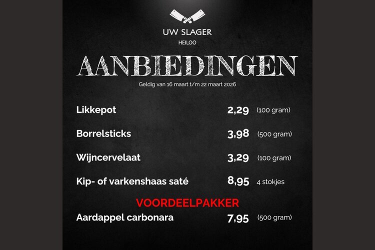 Weekaanbieding Uw Slager Heiloo-Egmond