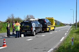 Kop-staartbotsing op de N9 bij Schoorldam