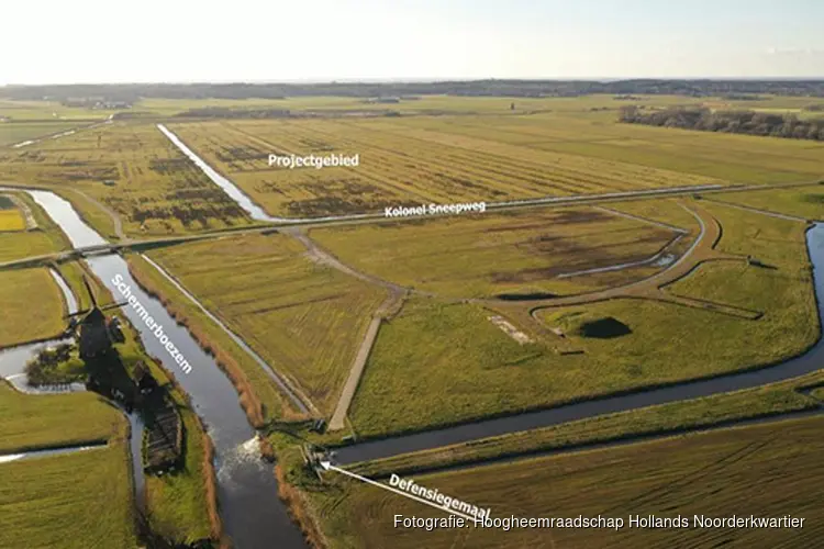 Werkzaamheden voor boezemberging bij vliegveld Bergen