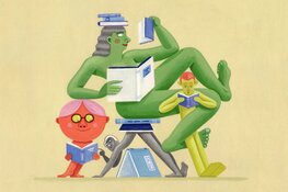 Dichters dragen voor uit eigen werk in de bibliotheek