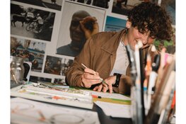 Muurschildering in Bergen aan Zee