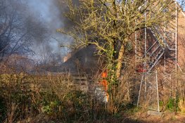 Fikse brand in achtertuin van woning in Bergen