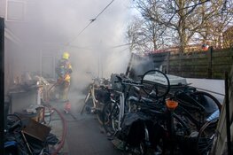Fikse brand in achtertuin van woning in Bergen
