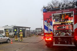Brand in stacaravan in Bergen