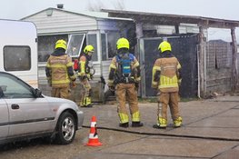 Brand in stacaravan in Bergen