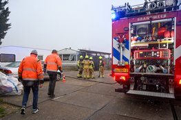 Brand in stacaravan in Bergen