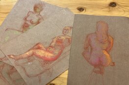 Model schetsen op zaterdag 6 juni in Art Gallery Tha Banque Plein 29 in Bergen