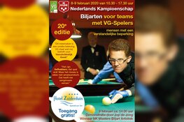 20e NK Biljarten voor teams met VG-spelers in 2020!!